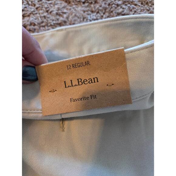 LL Bean Bayside favorite fit twill khaki chino pants straight 12 - Picture 4 of 9
